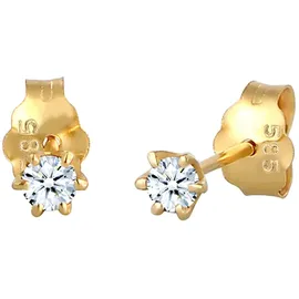 Elli DIAMONDS Earrings Women Earstuds Elegant Classic with Diamond (0.12 ct.) in Gold