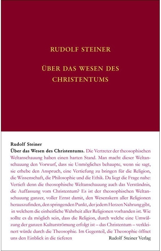 Über Das Wesen Des Christentums - Rudolf Steiner, Rudolf Steiner Nachlassverwaltung, Leinen