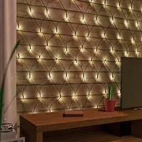 Mojawo Lichtervorhang LED 100er 1 m Warmweiß Grün