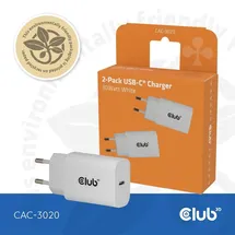 Club 3D Club3D CAC-3020 USB Ladegerät USB-C 30Watt. 2Stk Weiß