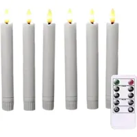 Led-lichterkette Mit Fernbedienung, Elfenbeinfarbene, Flammenlose, Flackernde Elektrische 6er-packung Led-lichterkette, 16 Cm, Batteriebetrieben - Fq-