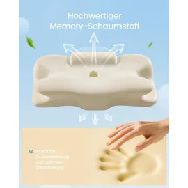 Songmics Nackenkissen Memory Foam 60 x 40 cm Grau