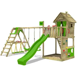 Spielturm HappyHome mit SurfSwing & apfelgrüner Rutsche One Size