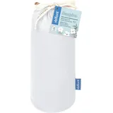 Velfont® Respira Bio-Baumwolle Spannbetttuch wasserdicht und atmungsaktiv Weiß 90 x 200 cm