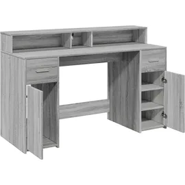 vidaXL Gaming-Tisch Grau Sonoma
