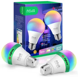 Nous Smart Glühbirne 9 W E27 RGB 2 St.