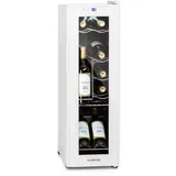 Klarstein Weinkühlschrank, 1 Zonen Getränkekühlschrank Klein, Freistehender Kleiner Weinschrank, 32L Wein-Kühlschrank mit Glastür, Indoor/Outdoor Flaschenkühlschrank, Wine Fridge 12 Flaschen