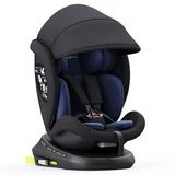 XOMAX 946i Kindersitz drehbar 360° mit ISOFIX, Liegefunktion I mitwachsend I 0-36 kg, 0-12 Jahre, Gruppe 0/1/2/3 I 5-Punkt-Gurt und 3-Punkt-Gurt I Bezug abnehmbar, waschbar I ECE R129