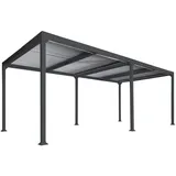 MCW Alu Pergola MCW-L41, Lamellen-Pavillon Terrassenüberdachung, stabiles 8cm-Metall-Gestell 3x6m