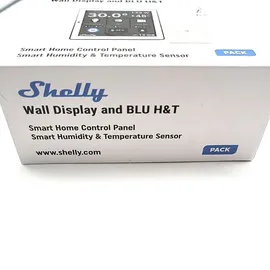 Shelly Wanddisplay Weiß & Blu Feuchtigkeits- und Temperatursensor