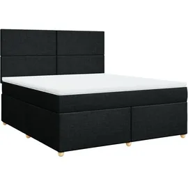 vidaXL Boxspringbett mit Matratze Schwarz 180x200 cm Stoff