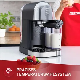 MPM MKW-14M Kolbendruckkaffeemaschine Silber/Schwarz