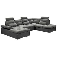 ed exciting design Wohnlandschaft Jakarta U inkl. Kissen Grau/Schwarz