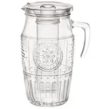 Bormioli Rocco Romantic Krug (Karaffe mit Eisbehälter und Plastikdeckel, 1.8 Liter, Glas, transparent, Wasserkaraffe)