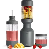 BEAST Standmixer 1200W - Smoothie Maker und Hochleistungsmixer mit 3 Tritan Mixbechers 1200, 1000, 500 ml, To-go Trink - und Aufbewahrungsdeckel - Mixer für Smoothies und Shakes