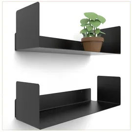 UNITURE Bücherregal 2er Set 42 x 0 x 0 cm Schwarz