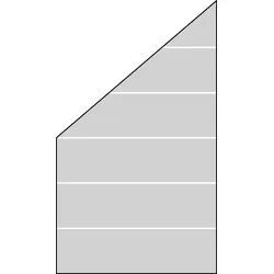 T&J RUDE Ecke Systemglas Satinato Streifen Links