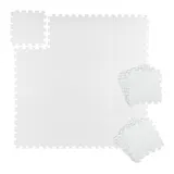 Relaxdays Bodenschutzmatte, 30x30cm, 24er Set, Unterlegmatte, Fitness & Sportgeräte, 2,16 m2, Lärm- & Trittschutz, weiß