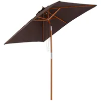 Outsunny Sonnenschirm Knickbarer Gartenschirm Strandschirm 3-stufig Tannenholz+Polyester