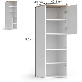 Vicco Wido Universalschrank 40,2 x 120 x 0 cm Weiß/Sonoma