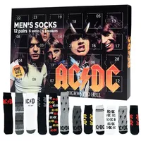 United Labels® Adventskalender AC/DC Socken Adventskalender mit 12 Paar kurz und lang ACDC Rockband bunt