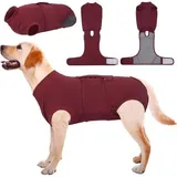 Hundebody OP Schutzanzug Anti Leck Halskragen L (1er Pack) Dunkelrot