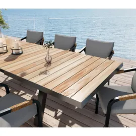 Siena Garden Gartentisch Tirana Rechteckig ausziehbar Teak 100 cm x 260 cm