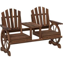 Outsunny Gartenbank 154 x 65 x 102 cm Verkohlt