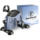 Fjoerdesports Mini-Heimtrainer, Arm- und Beintrainer, Bewegungstrainer, 2 in 1, mit Trainingsdisplay, Hometrainer, verschiedene Widerstandsstufen, Ausdauertraining, grau/blau (41 x 40 x 30,6 cm)