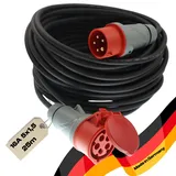 netbote24 maxgo CEE Verlängerungskabel Starkstromkabel H07RN-F 5x1,5mm2 16A 400V Flexibles wetterfestes Industriekabel MENNEKES 5P Gummiverlängerung 25m