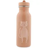 Trixie Trinkflasche - Mrs. Cat - 500ml Edelstahl Wasserflasche für Kinder - Rosa - Auslaufsicher - Umweltfreundlich und BPA-frei, Dunkelrosa