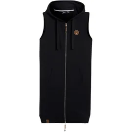 bonprix Long-Sweatweste mit Kapuze, Baumwoll-Mischung, 2-Wege-Zipper