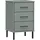 vidaXL Nachtschrank OSLO 40 x 35 x 64,5 cm Grau