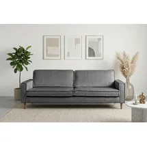 Home Affaire 3-Sitzer HOME AFFAIRE "Pinto Skandi,Maxi-Ausführung, 236 cm, Chenille, Struktur", dunkelgrau, B:236cm H:89cm T:97cm, 100% Polyester, Sofas, mit Keder, Massivholzfüße Eiche geräuchert, Wellenunterfederung