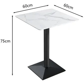 360Home Esszimmertisch 60 x 75 x 60 cm weiß