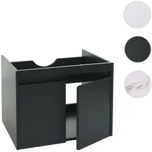 Mendler Waschbeckenunterschrank HWC-L86, Badezimmer Waschtisch Unterschrank, FSC® Melamin 2 Türen 48x59x46cm ~ schwarz