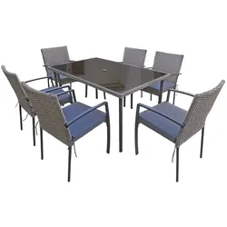 Jet-Line Gartenmöbel Essgruppe 6-Sitzer Carlo grau Jet-Line Dining Set