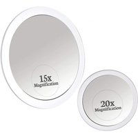 Mirrorvana Vergrößerungsspiegel 20Fach & 15Fach Mit Saugnapf, Runder Kosmetikspi