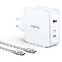 UGREEN Nexode USB-A+2*USB-C 140W GaN Fast Charger+USB-C Cable wht
