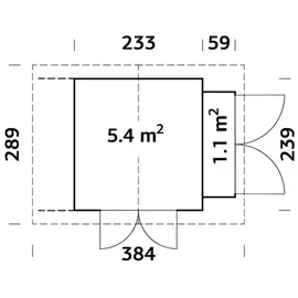 Palmako Gerätehaus Marcus BxT: 233x239 cm Transparent