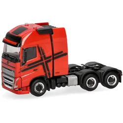 Herpa 318624-002 1:87 Volvo FH 16 GL XL 2020 Zugmaschine mit Schwerlastturm 3achs, rot-schwarz