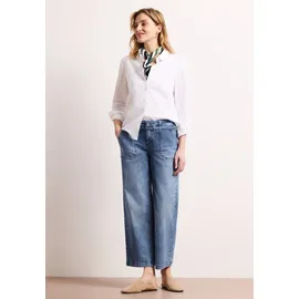 STREET ONE mid Waist Wide Leg Jeans mit Streifen Muster