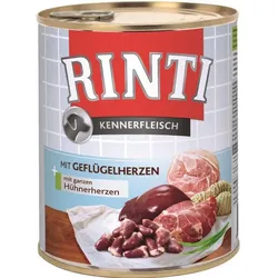 Rinti Kennerfleisch Geflügelelherzen Nassfutter 800g