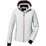 killtec Damen Skijacke/Funktionsjacke in Daunenoptik mit abzippbarer Kapuze und Schneefang KSW 33 WMN SKI JCKT, gebrochenes weiss, 42, 41942-000