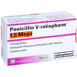 PENICILLIN V-ratiopharm 1,5 Mega Filmtabletten 30 St