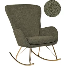Beliani Schaukelsessel ANASET Bouclé 70 x 80 x 90 cm Dunkelgrün