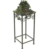 DanDiBo Ambiente DanDiBo Blumenhocker Metall Eckig 72 cm Blumenständer 11134 Beistelltisch Pflanzenständer Holzablage Blumensäule