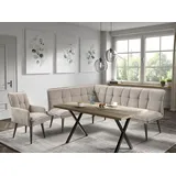 exxpo - sofa fashion Eckbank EXXPO - SOFA FASHION "Mocca Essbank, Sitzbank", beige, B:240cm H:94cm T:161cm, Sitzbänke, Eckbank, hoher Sitzkomfort, bequem und elegant, hochwertige Detailverarbeitung