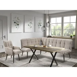 exxpo - sofa fashion Eckbank EXXPO - SOFA FASHION "Mocca Essbank, Sitzbank", beige, B:240cm H:94cm T:161cm, Sitzbänke, Eckbank, hoher Sitzkomfort, bequem und elegant, hochwertige Detailverarbeitung