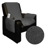 BestLivings Sesselschoner Lammflor Dunkelgrau 147 x 147 cm